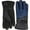Navy Blue Black, variant on 1 Pair of Adult One Size Two Tone Insulated Waterproof Windproof Cold Winter Weather Gloves for Snow, Wind, Rain, Hail, Freezing Temperatures and Harsh Climates in Gray and Black