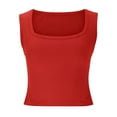 thumbnail image 7 of ylioge Womens Tank Tops Sleeveless Square-Neck Camisoles Ladies Trendy Solid Color Stretchy Slim Pullover Basic Going-Out Streetwear Vests Top, 7 of 7