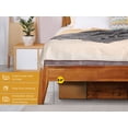 thumbnail image 4 of Acacia Emery Bed Frame with Headboard Solid Wood Platform Bed, Queen Bed Frame, Scandinavian Signature Wood Bed Compatible with All Mattress Types, Non-Slip and Noise-Free, Caramel, 4 of 5