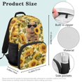 thumbnail image 7 of KUIFORTI Sunflower Capybara Kids Backpack School Bag Durable Polyester Bookbag for Elementary Students with Multi-Pocket Back to School Gifts for Students, 7 of 7