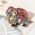 thumbnail image 7 of SmartBy Unisex Brooch Rhinestone Decor Retro Oil-drip Enamel Elephant Shape Anti-slip Suit Coat Collar Hat Scarf Decoration Clothes Pin Party Prom Bride Wedding Garment Jewelry, 7 of 7