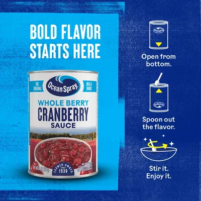 Ocean Spray Whole Berry Cranberry Sauce 14oz (Pack of 6)