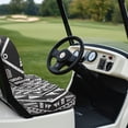 thumbnail image 6 of Pzuqiu Black White Geometric 2-Piece Golf Cart Seat Covers Set - Breathable Washable Protective Covers Compatible With Most 2-Seater Golf Carts, 6 of 10