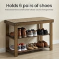 thumbnail image 6 of LEDREM 3-Tier Bamboo Shoe Rack Bench with Storage Shelf , 286lb Capacity Entryway Organizer for Hallway , Bedroom , Bathroom ,Yellow Brown, 6 of 8