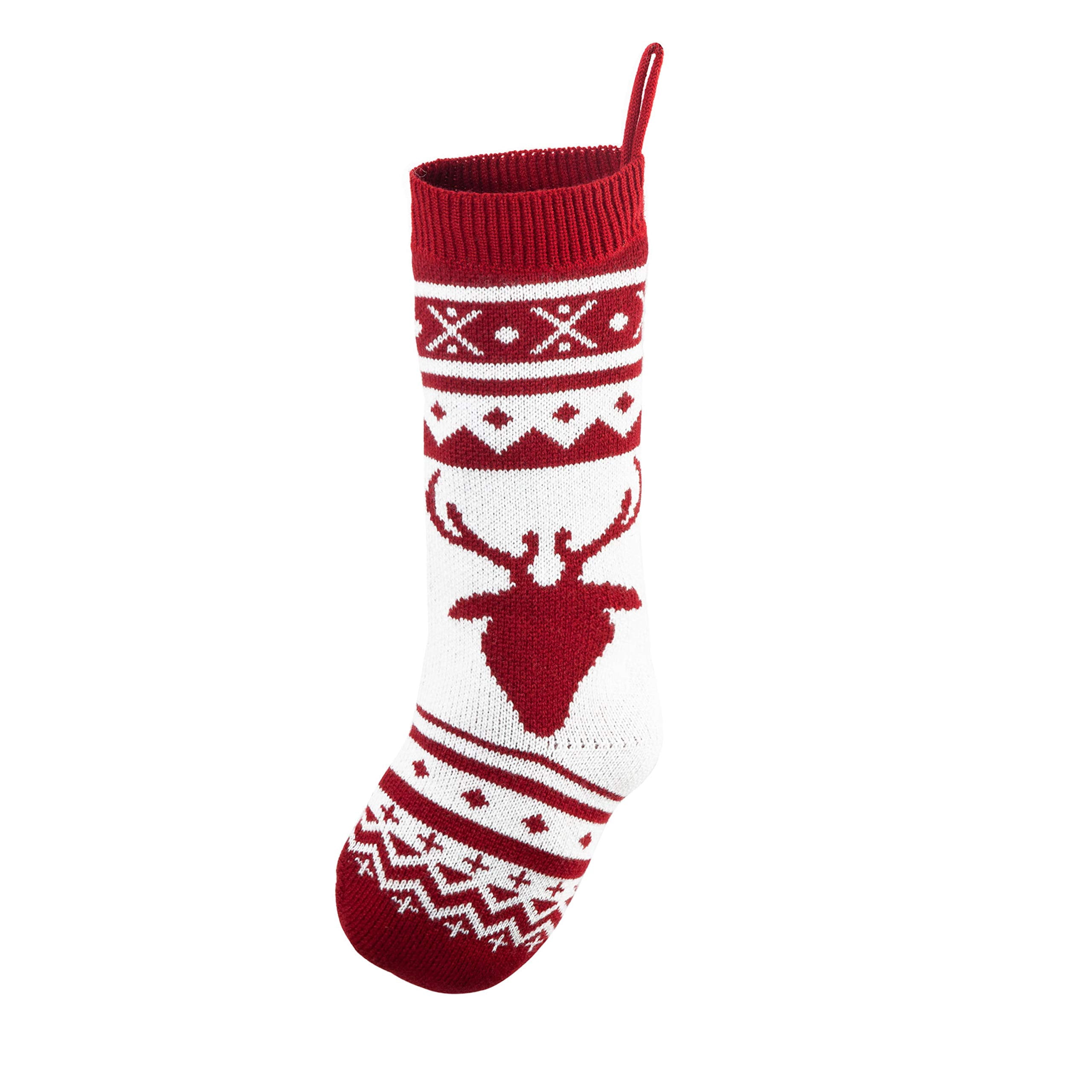 JOYIN 6 Pack 18" Knit Christmas Stockings, Large Rustic Yarn Xmas Stockings for Family Holiday Decorations