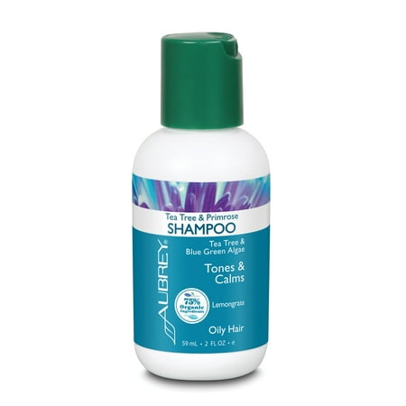 Aubrey Tea Tree & Primrose Shampoo | Tones & Calms Oily Scalp | Blue Green Algae & Evening Primrose | 75% Organic Ingredients | Oily Hair |