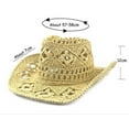 thumbnail image 1 of Chapeau de Cowboy Percé Fait à la Main pour Femme/homme, Bord Grand, Chapeau d'Été pour la Plage et le Soleil, Ajustable, 1 of 4