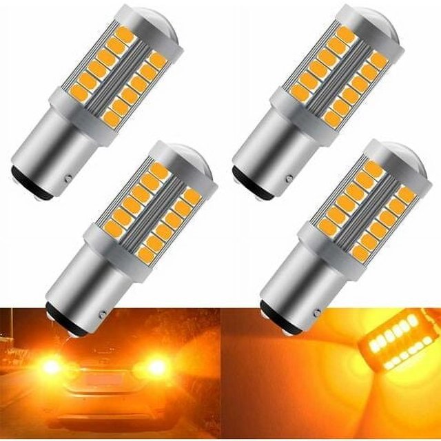 Ambre 1157 BA15D P21/5W 5630 33SMD Ampollas LED Canbus de Voiture 900LM Super Bright Feu de Clignotants Avant et Arrière Clignotants Ampollas 12-30V 3.6W(4 piezas)