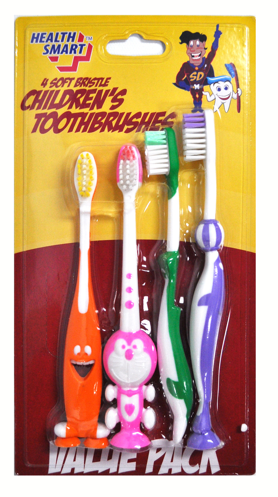 Health Smart 4 Soft Bristle Childrens Toothbrushes