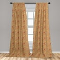thumbnail image 5 of Ambesonne Hen and Chicks Curtains, Farm Family Animals, Pair of 28"x95", Camel Vermilion, 5 of 5