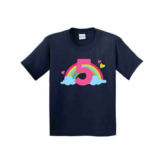 Inktastic 5th Birthday Rainbow Youth T-Shirt
