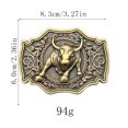thumbnail image 2 of Hebilla de cinturón 3D con forma de cabeza de toro, vintage, vaquero occidental, 2 of 2