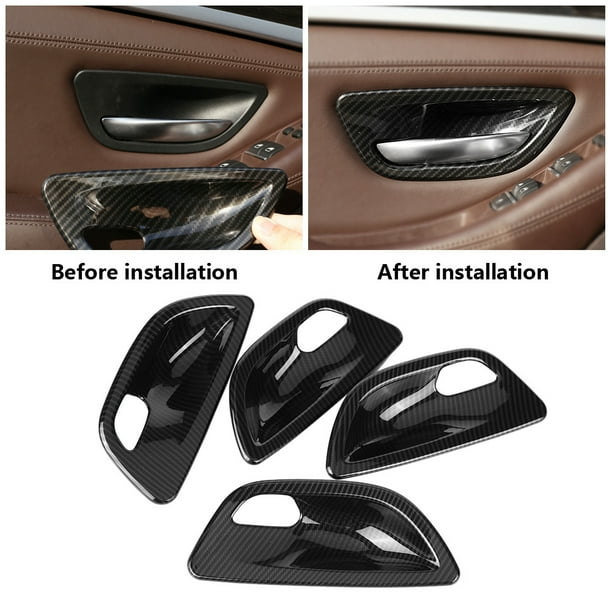 Tebru 4pcs Carbon Fiber Style Abs Interior Door Bowl Cover Trim For Bmw 5 Series F10 11 16 Door Handle Bowl Cover Door Bowl Cover Walmart Com Walmart Com