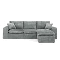 thumbnail image 6 of 107" Modern Boucle Sectional Sofa with Reversible Chaise for Living Room, Comfy Cloud Couch with Pillows (Gray), 6 of 11