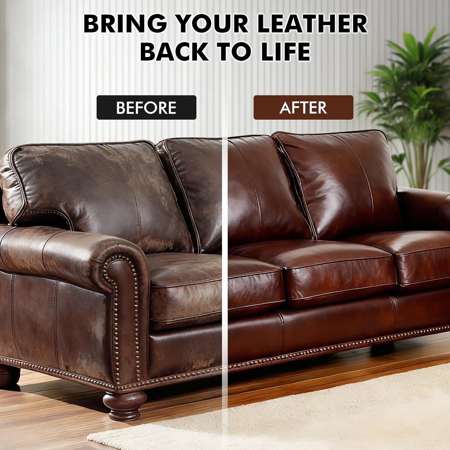 JJEAN-Leather Recoloring Balm, Black Leather Repair Kit for Furniture, Leather Dye, Leather Color Restorer for Couches, Leather Couch Paint | Repair, Restore Faded & Scratched Leather