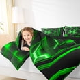 thumbnail image 4 of Erosebridal Black Green Plaid Bedding King Comforter Set,Modern Geometry Down Comforter,Geometric Honeycomb Bedding Sets King with Comforter,Microfiber Bedroom Decor Reversible,3-Piece, 4 of 8