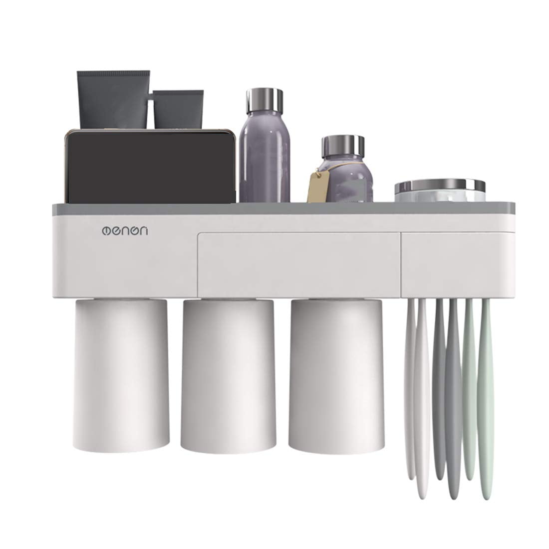 Turobayuusaku Creative Toothbrush Case with Lid Bathroom Toothpaste Holder Organizer Cup