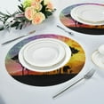 thumbnail image 6 of 4 Pack Africa Safari Giraffes and Elephants Round Placemats, Polyester Table Mats Washable Non-Slip Heat Resistant for Kitchen Dinning Table Home Decor, 6 of 7