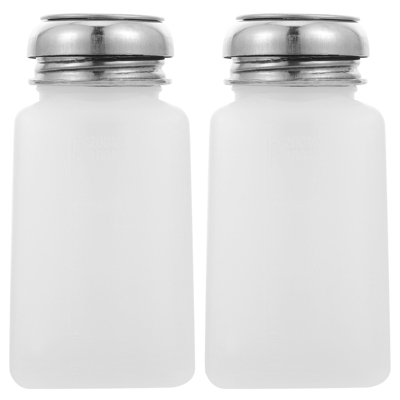 NUOLUX 2Pcs 200ml Anti-static Pressure Alcohol Bottle Pump Dispenser for Storing Liquid Alcohol (White)