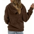 thumbnail image 3 of BLVB Women's Winter Fuzzy Fleece Hoodies Sweatshirts Button Collar Casual Long Sleeves Sherpa Pullover Tops with Pockets, 3 of 6