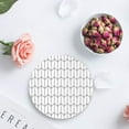 thumbnail image 4 of RYLABLUE Modern Decorative Geometric Pattern,White Set of 8 Round Coaster for Drinks, Absorbent Ceramic Stone Coasters Cup Mat with Cork Base for Home Kitchen Room Coffee Table Bar Decor, 4 of 5
