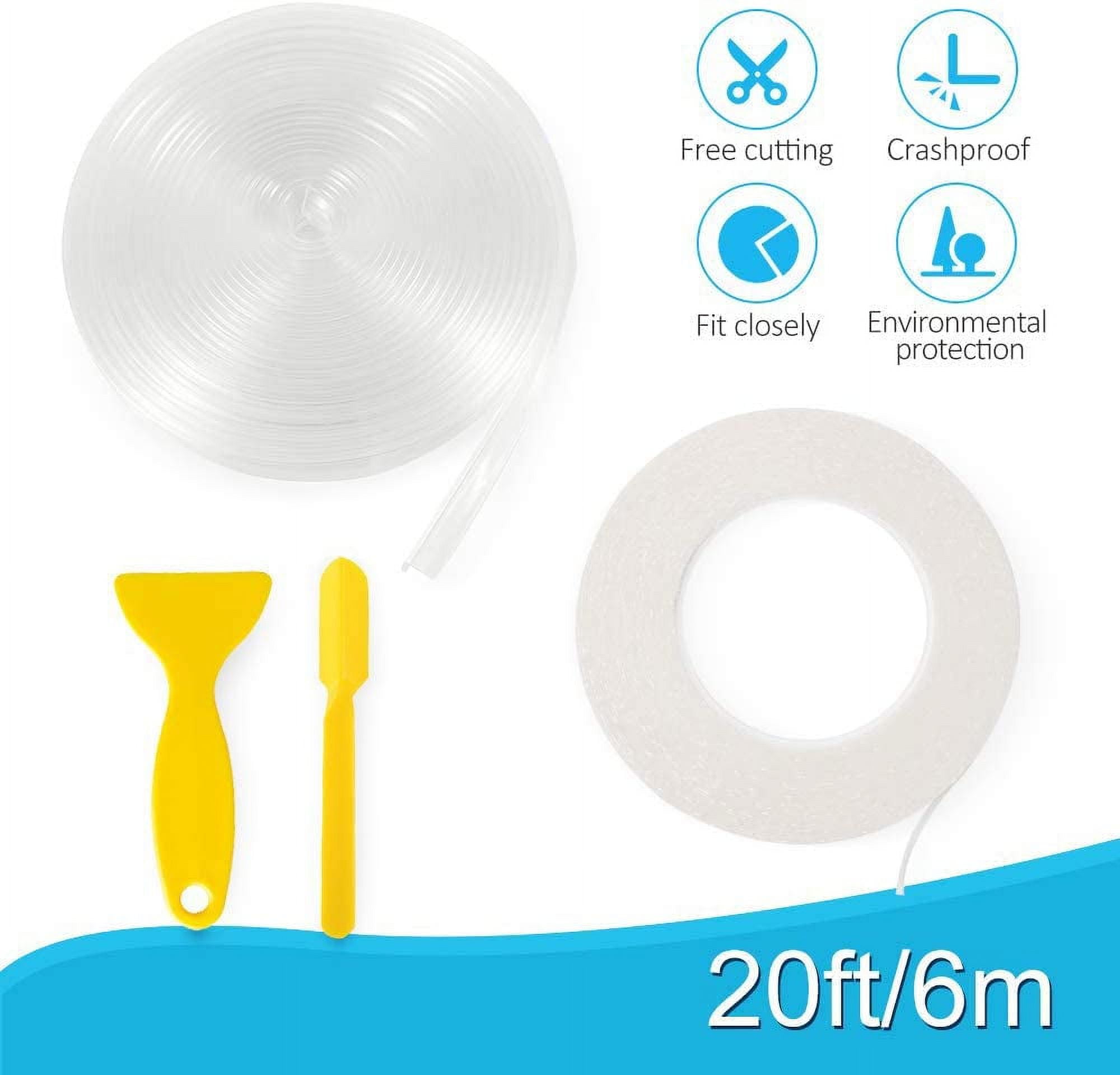 Corner Guards Child Safety, Furniture Clear Toddler Edge Protectors Soft Silicone Bumper Strip Baby Proofing 20ft(6m) for Cabinets,Tables,Household Appliances,etc