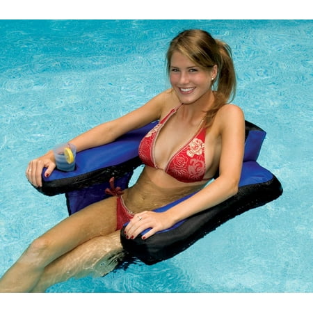 Swimline 90465 Inflatable Nylon Fabric Covered Swimming Pool U-Seat Chair (Best Swim Floats For Adults)
