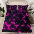 thumbnail image 2 of Manfei Neon Pink Honeycomb Twin Sheet Sets, Abstract Geometric Twin Fitted Sheet, Teens Boys Girls Kids Flat Sheet, Ultra Soft Home Decor, 3pcs, 2 of 7