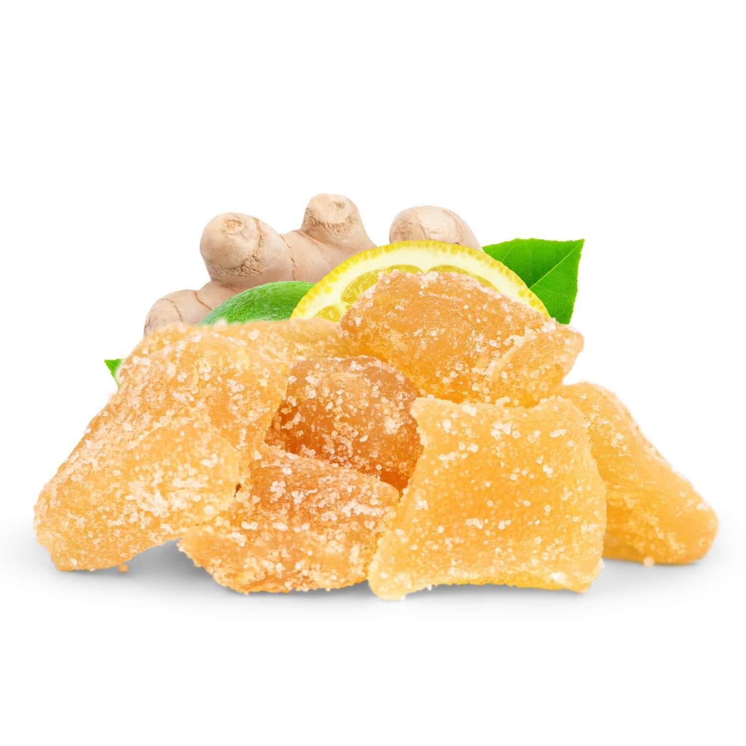 Crystallized Ginger Chunks by It's Delish, 5 Lbs Bulk  Candied Dried Ginger Fruit Chews Natural Candy, Ginger Root with Sugar Crystals, Unsulphured, No Color Added - Healthy Snack, Vegan, Kosher