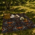 thumbnail image 7 of Ravens And Glowing Lanterns In Ornamental Frames, Soft Flannel Blanket with ornate dark Ornamental Damask Print, Housewarming Gift and Home Decor for Bedroom and Living Room, 7 of 7