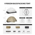 thumbnail image 2 of Tienda de campaña para mochileros Naturehike Mongar UL para 1/2 persona, impermeable, 2 of 8
