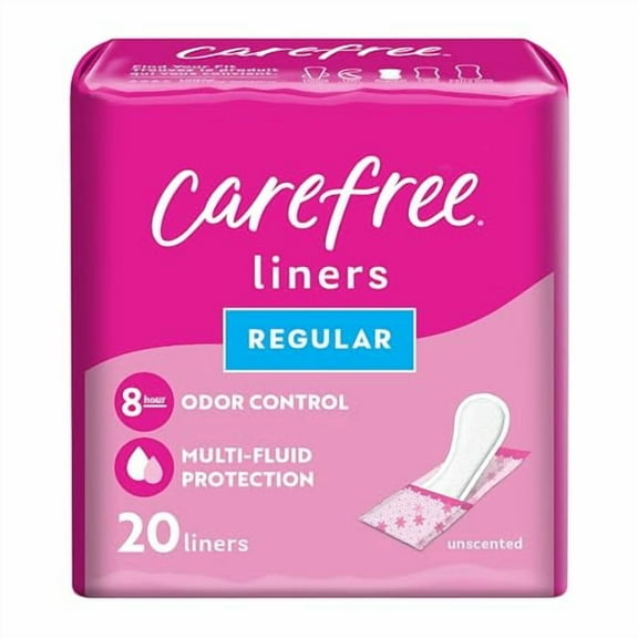 Carefree Acti-Fresh Body Shape Regular Pantiliners, Unscented, 20 Ea