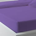 thumbnail image 2 of The Great American Store 1800 Series - 4 PC Brushed Microfiber Waterbed Sheet Set - 15" Deep Pocket Attached (Solid, Purple , Super Single ), 2 of 3