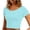 #0166-Light Blue, variant on Women Solid Scoop Neck Slim Fit Short Sleeve Stretchy Basic Cropped Tee Top Multiple Solid Color Options Casual Going Out Summer Shirt Gift