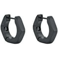 thumbnail image 4 of Hexagon Hoop Earring Set for Men in Stainless Steel with Black Ion Plating 4 mm Wide Hinged Hoop by Metro Jewelry, 4 of 6