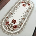 thumbnail image 2 of Simple Design Table Runner Shaped Embroidered Polyester Coffee Tea Desk Tablecloth Placemat Decor red 30*45cm, 2 of 5