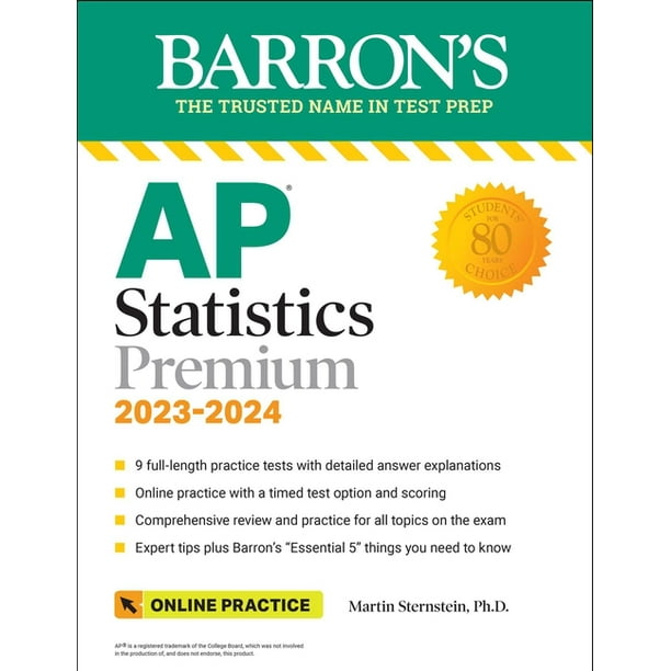 Barron's Test Prep AP Statistics Premium, 20232024 9 Practice Tests