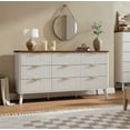 thumbnail image 3 of CazToi Modern 9-Drawer Fluted Dresser 60.6" Wide Wooden Storage Chest TV Stand, 3 of 8