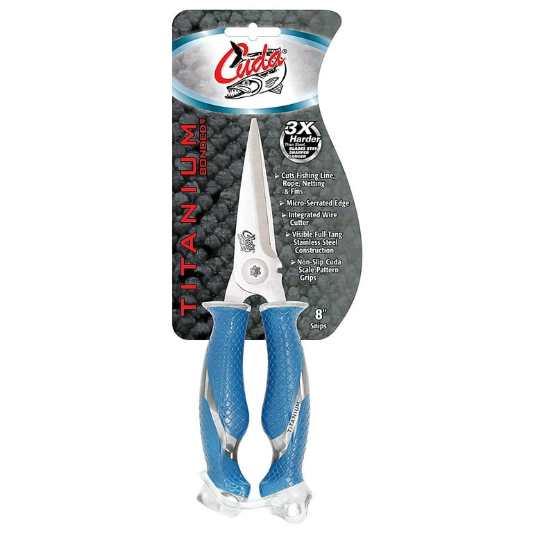 Cuda Titanium Bonded 8 inch Snips with Integrated Wire Cutter