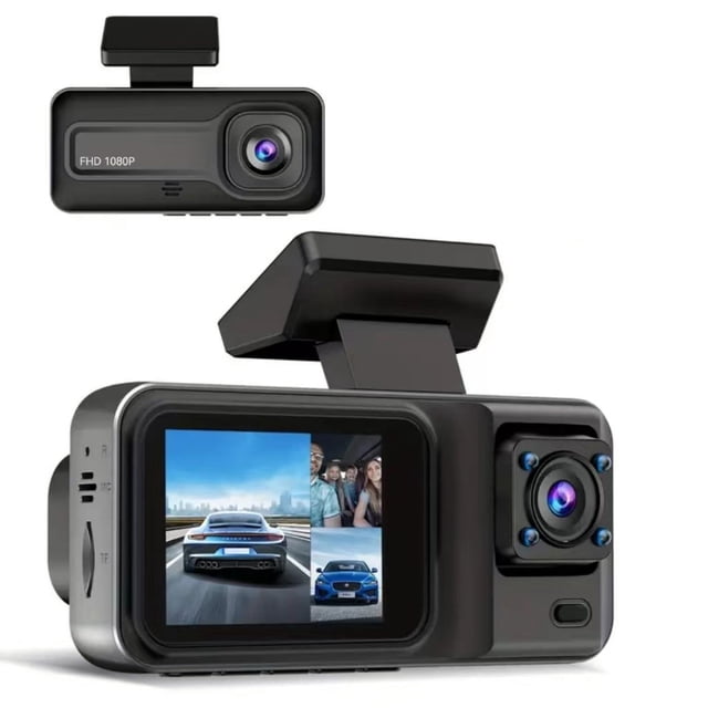 Cámara Dash Cámara de tablero DVR 1080P Cámara frontal e interior Grabadora de conducción con pantalla IPS de 2 pulgadas Soporte gran angular de 170° Visión nocturna clara Bloqueo de colisión Grabaci