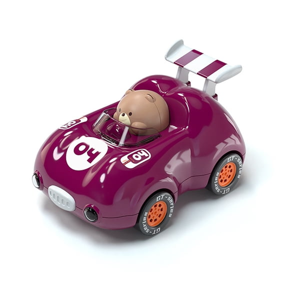 Toddler Cartoon Bear Inertial Car Toy with Push and Go Design Fine Motor Develops Coordination Toy Car for Boy and Girl
