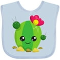 thumbnail image 3 of Inktastic Little Cactus, Cactus With Flowers, Smiling Cactus Girls Baby Bib, 3 of 4