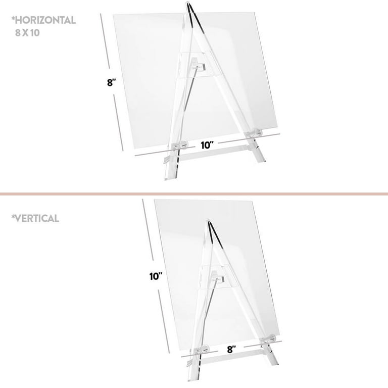 24 Pack Small Clear Easel Table Top Easels for Display, 5.3 in