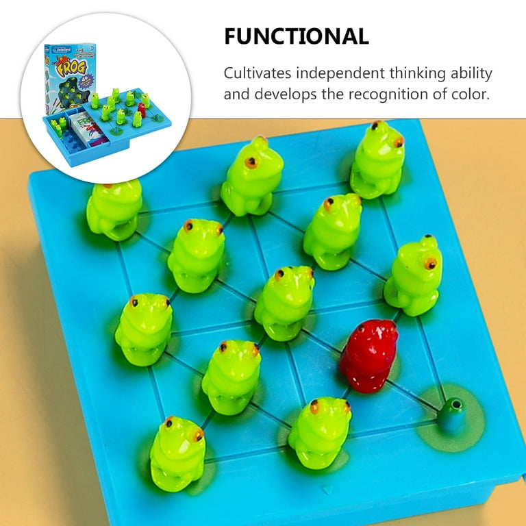 Frog Checkers Travel Toys for Toddlers Baby Kids Playing Reasoning Board Game Animal Games Funny Chessboard Infant
