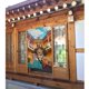 thumbnail image 2 of Cortina de puerta semiopaca con patrón de patchwork de dos piezas Encanto, cortinas opacas decorativas para dormitorio, sala de estar, decoración de habitación de niños, 34 x 56 pulgadas, tamaño, 2 of 7