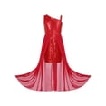 thumbnail image 4 of CHICTRY Kids Girls Chiffon Allover Shiny Sequins Party Dress Sleeveless Birthday Party Proms Ball Gown Flower Girls Dress A Red 14, 4 of 7