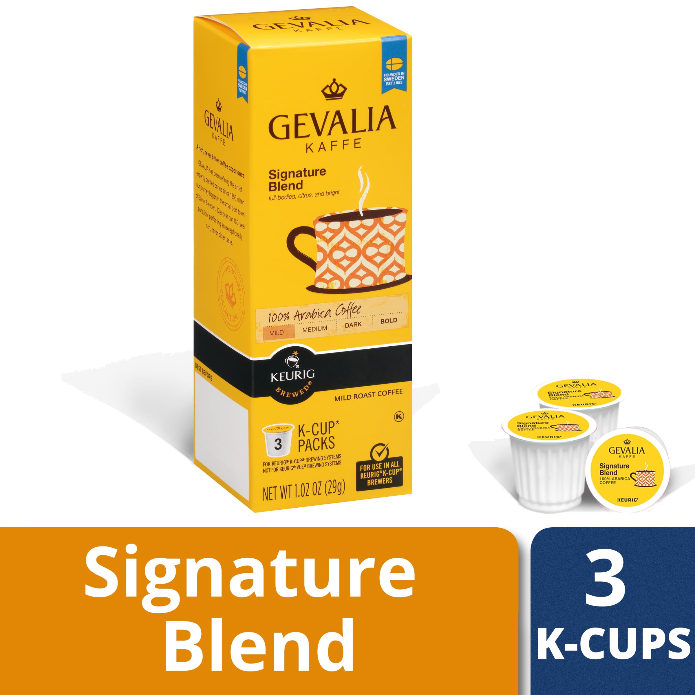 Gevalia Signature Blend Coffee KCup Pods, 3 count