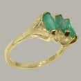 thumbnail image 3 of LBG British Made 14k Yellow Gold Natural Emerald Womens Anniversary Ring - 33 size options - Size 7.75, 3 of 5