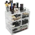 thumbnail image 2 of Sorbus Acrylic Makeup Organizer Set - Vanity Countertop Cosmetics and Jewelry Storage Case Display with 8 -Multiple Size- Easy Glide Drawers and 16 Slot Top Tray, 2 of 4
