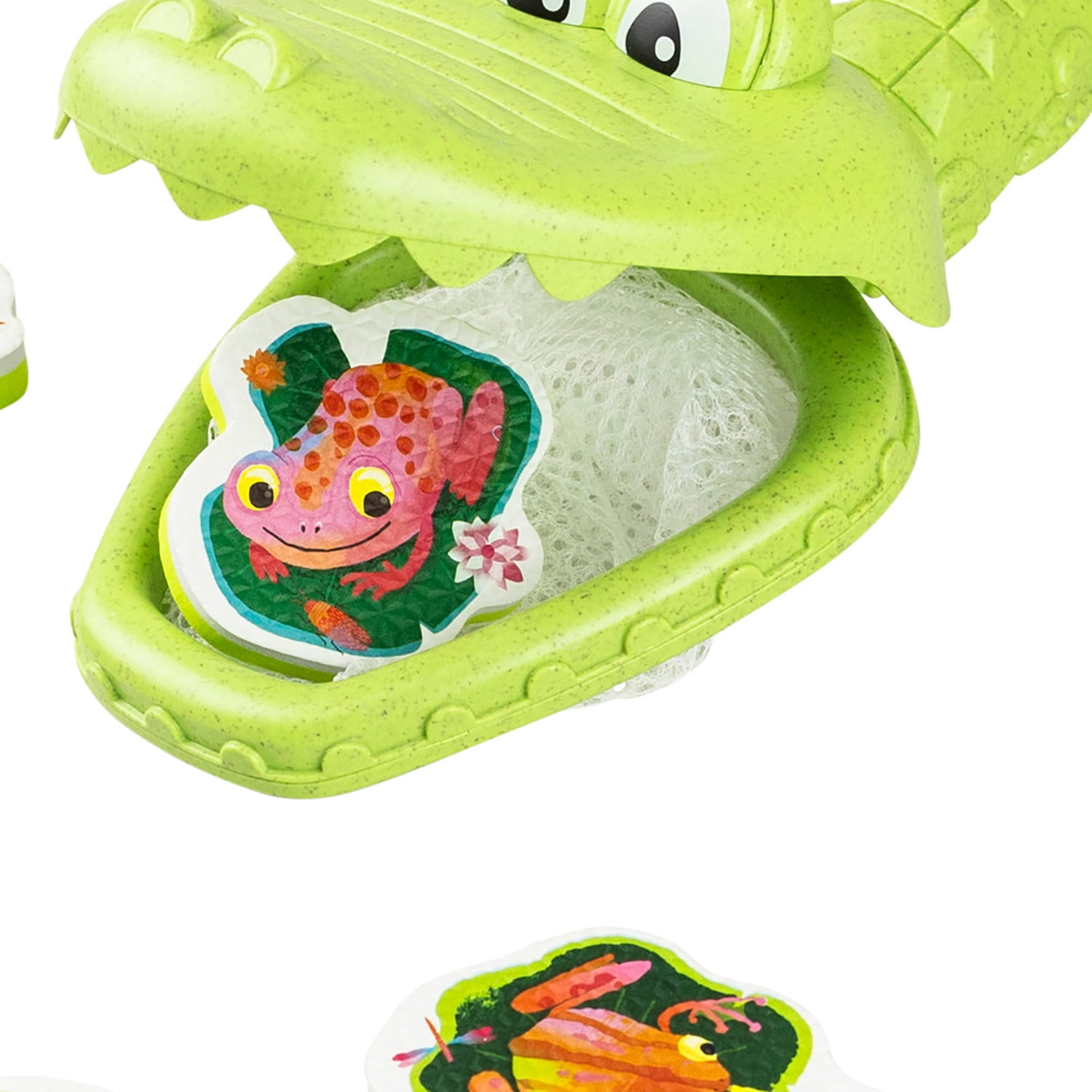 Tiger Tribe Croc Chasey ECO Bio-Plastic Fun Bath Toy for Toddlers - Catch & Scoop Frogs with Snappy Crocodile Mouth - Ages 2+